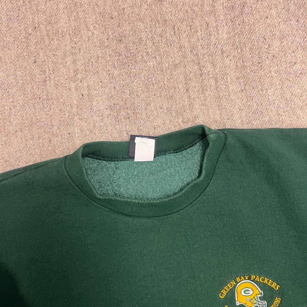 Vintage Green Bay Packers Sweatshirt Mens Large Green 1990s Super Bowl NFL - Picture 4 of 11